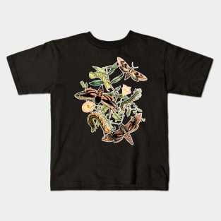 Butterflies and Moths by EncycloArt | Insects Bugs Tee Kids T-Shirt